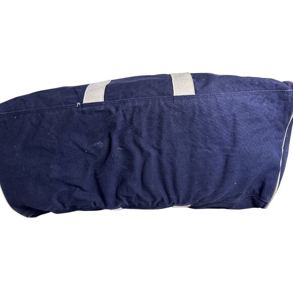 Ralph Lauren Vintage Navy Blue Canvas Duffel Bag White Straps/Embroidered Crest - Picture 6 of 10